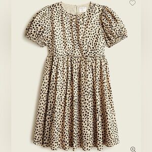 Girls puff sleeve leopard dress